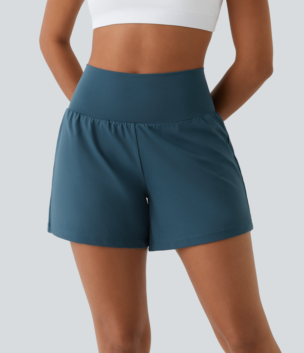 Margarethe 2-in-1 Yogahose Damen – Hohe Taille mit Taschen, Atmungsaktiv-5
