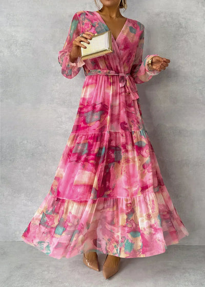 Alicia | Floral Elegance Langärmeliges Maxikleid für Frauen