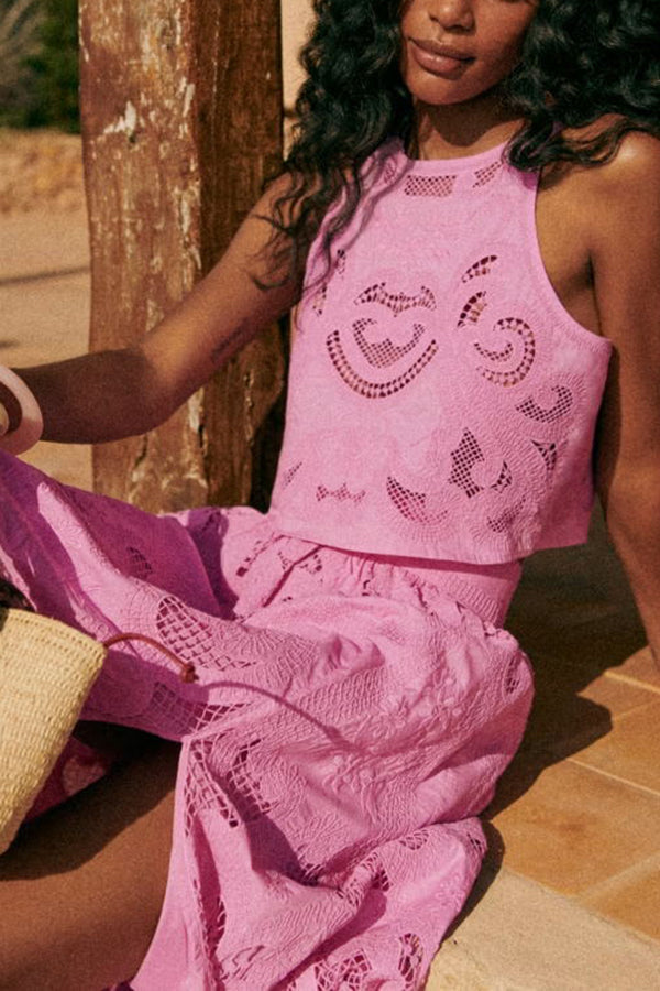 Florenz | Damen Set aus Spitze in Rosa