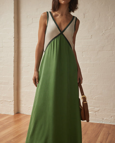 Elena | Maxikleid Sommer mit V-Ausschnitt für Damen, Fließend und Elegant