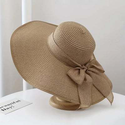 Sonnenschein | Strohhut mit Bowknot und Breitem Rand