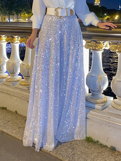 Katrin | Kleid mit V-Ausschnitt und Pailletten