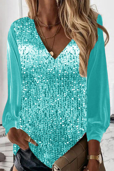 Sophia | Schlichte Glitzerbluse