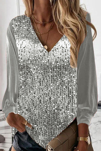 Sophia | Schlichte Glitzerbluse
