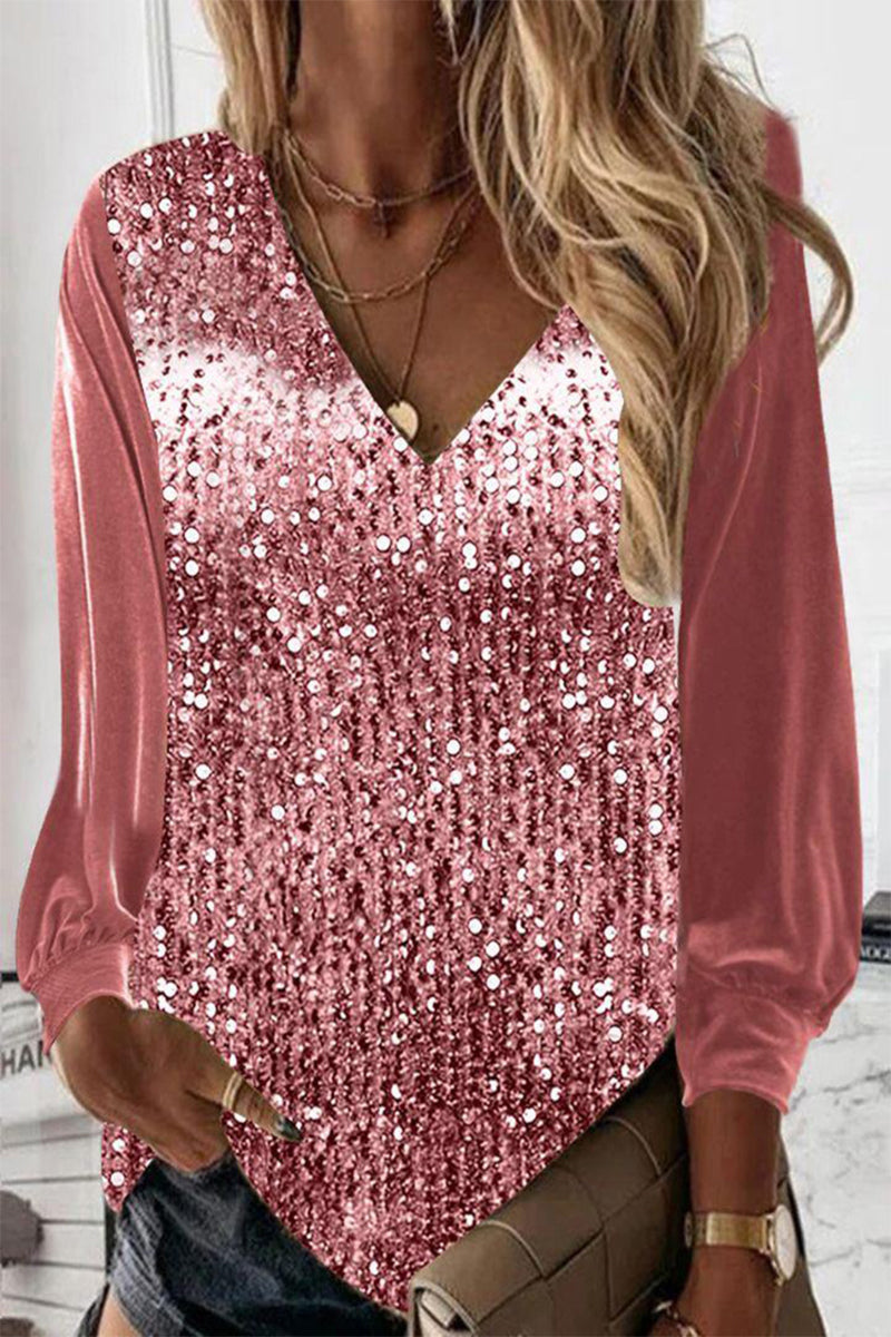 Sophia | Schlichte Glitzerbluse