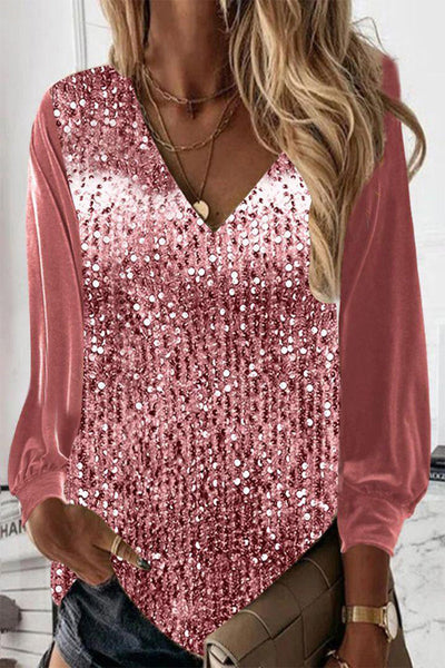 Sophia | Schlichte Glitzerbluse