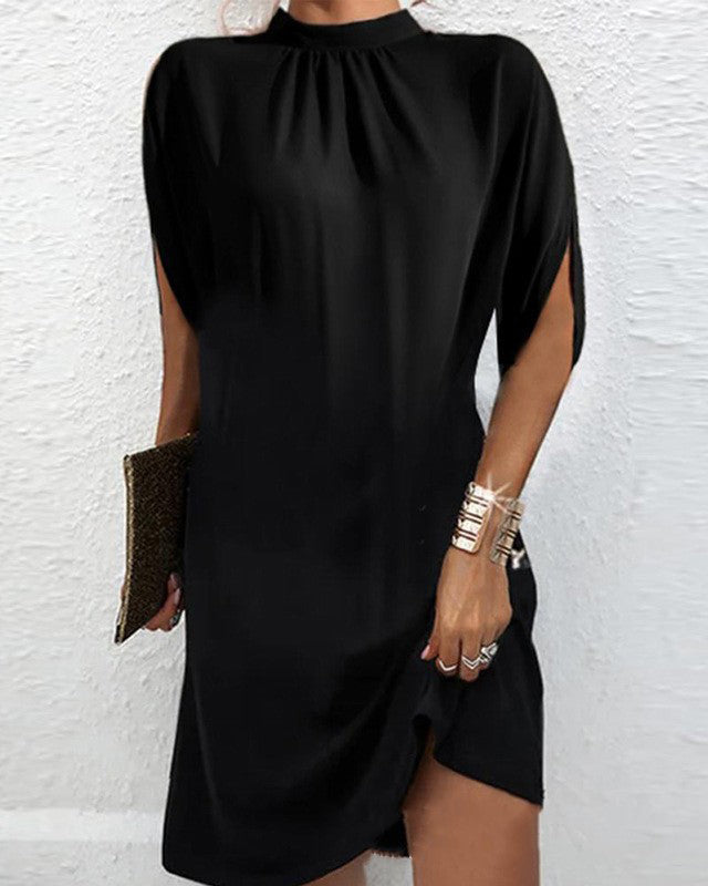 Hacinta | Damenkleid mit Fledermausärmeln – Leichter Stoff, Minimalistisch-5