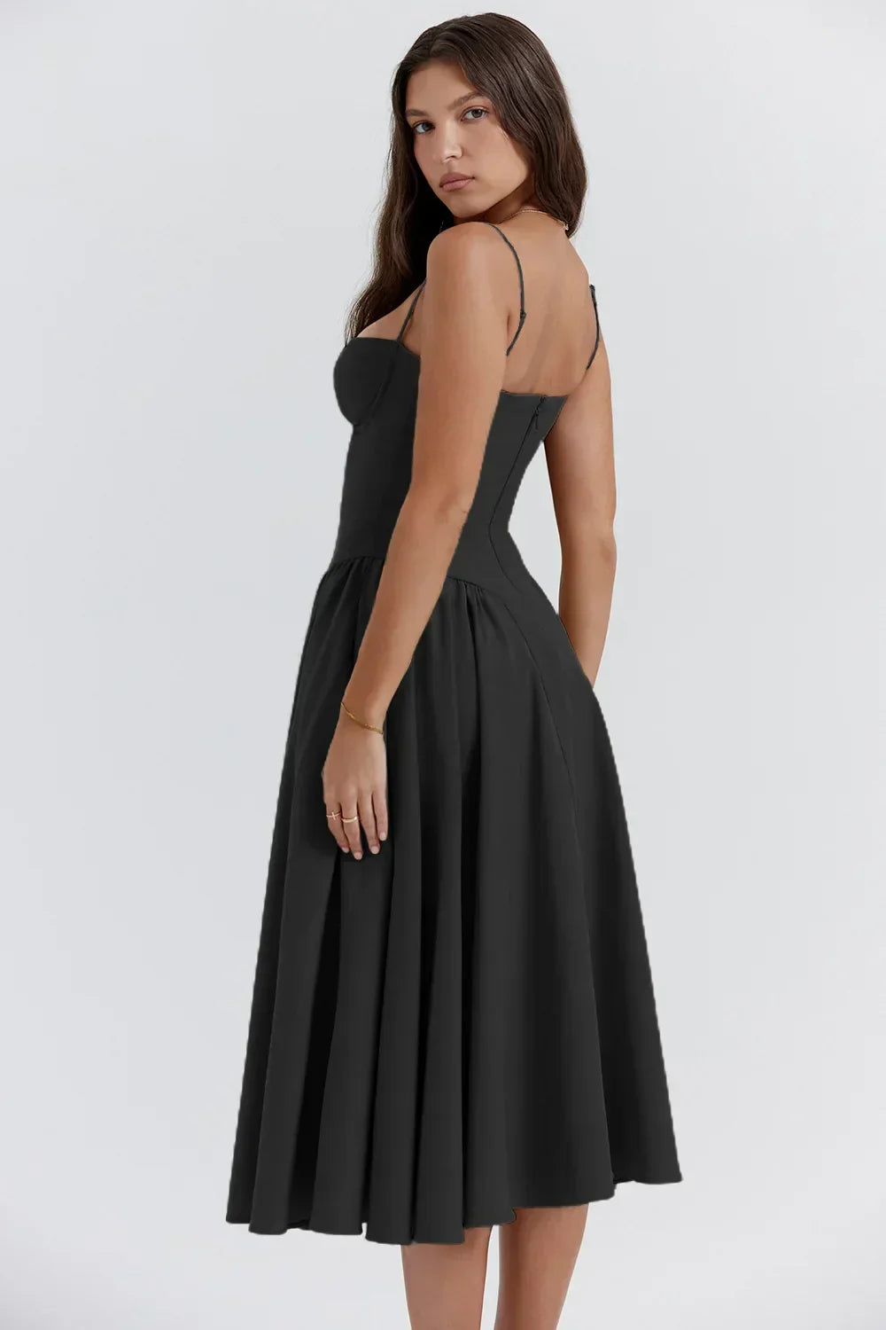 Elina | Ärmelloses Midikleid mit Korsettschnitt