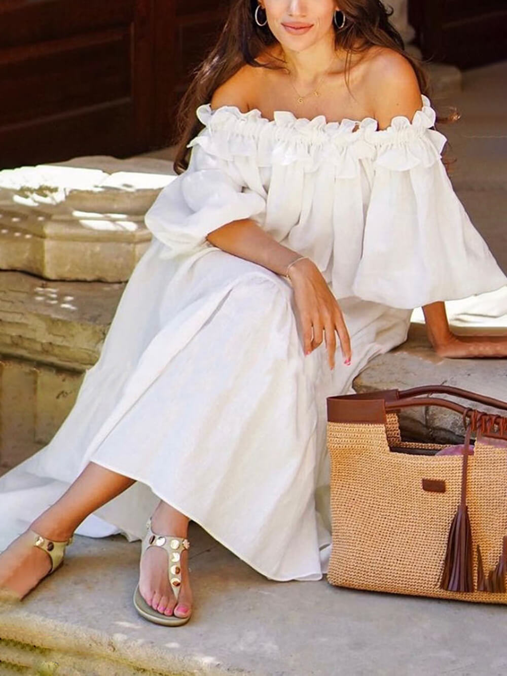 Camille | Maxikleid Sommer mit Off-Shoulder-Ausschnitt für Damen 4