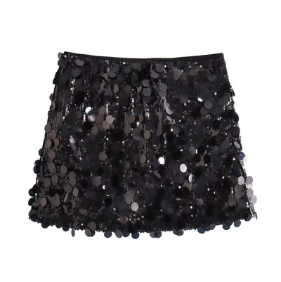 Sara | Minirock Damen – Glamouröse Pailletten, Hohe Taille