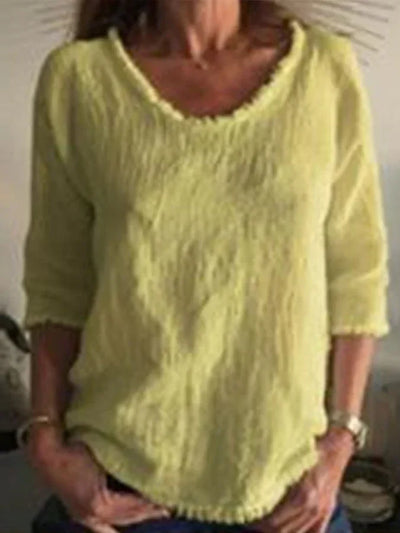 Angela | Elegantes Leinentop Schickes Oberteil in Naturfarbe