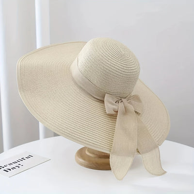 Sonnenschein | Strohhut mit Bowknot und Breitem Rand