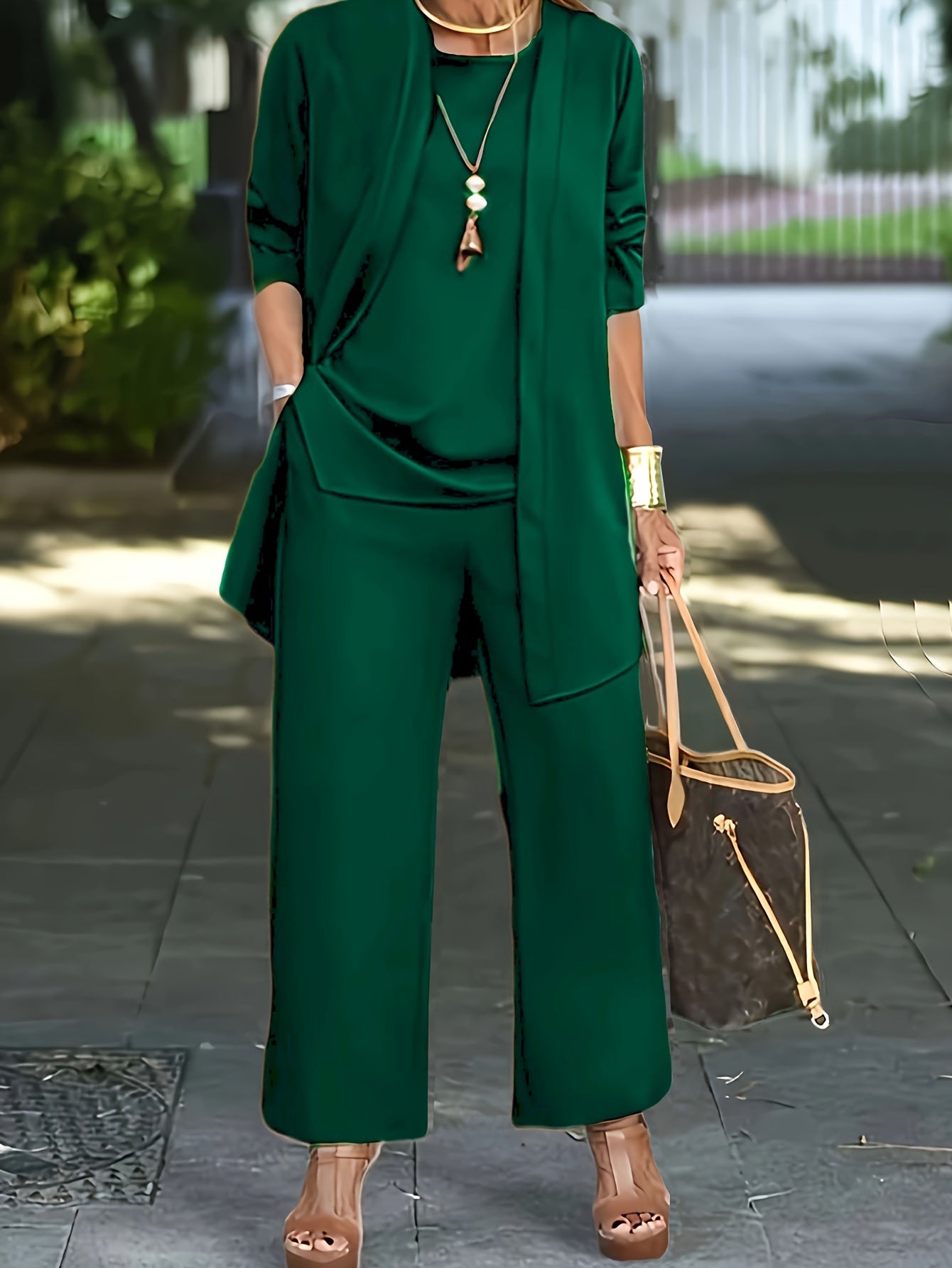 Verena | Chic Einfarbig Dreiteiliges Set