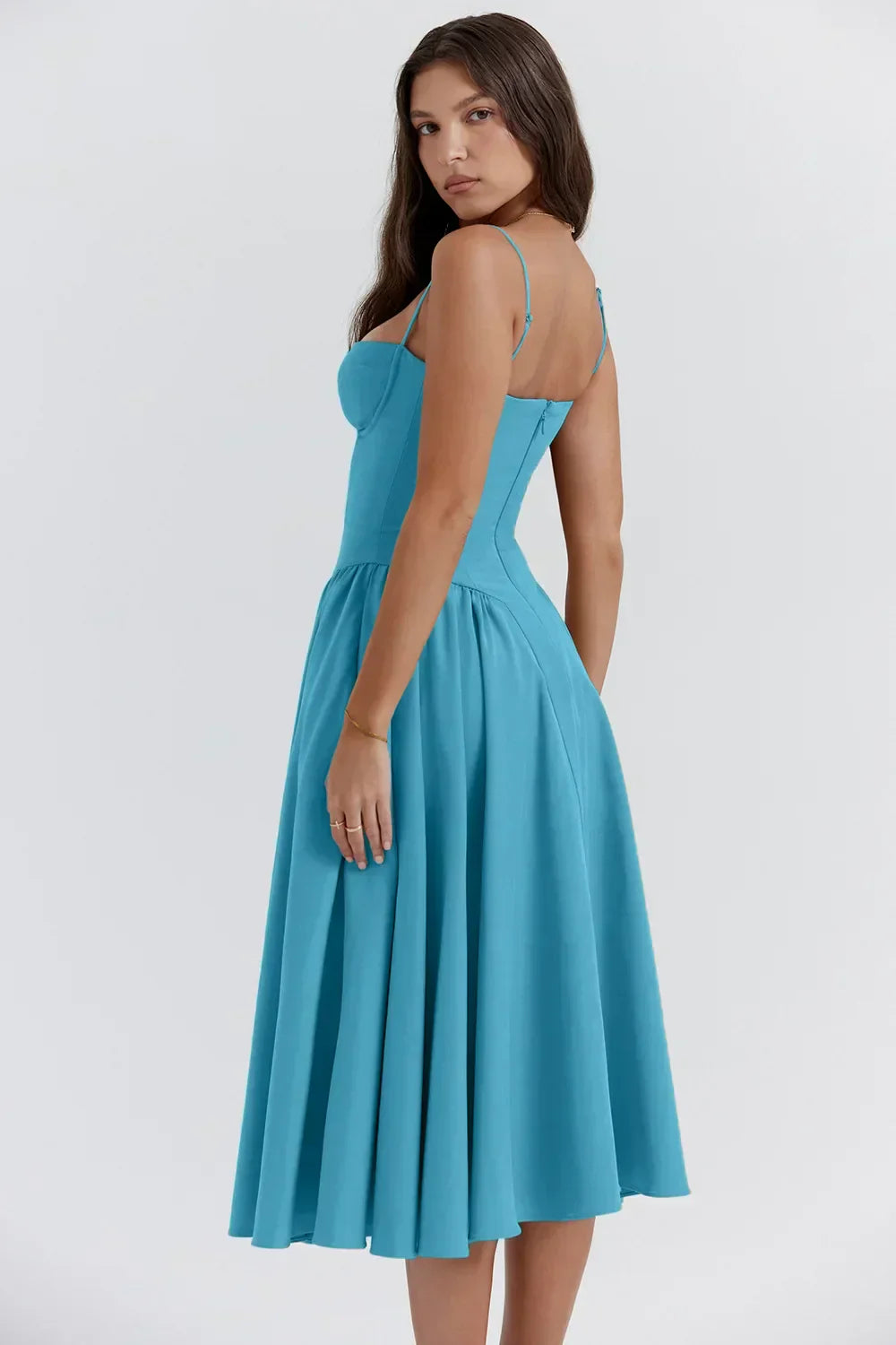 Elina | Ärmelloses Midikleid mit Korsettschnitt