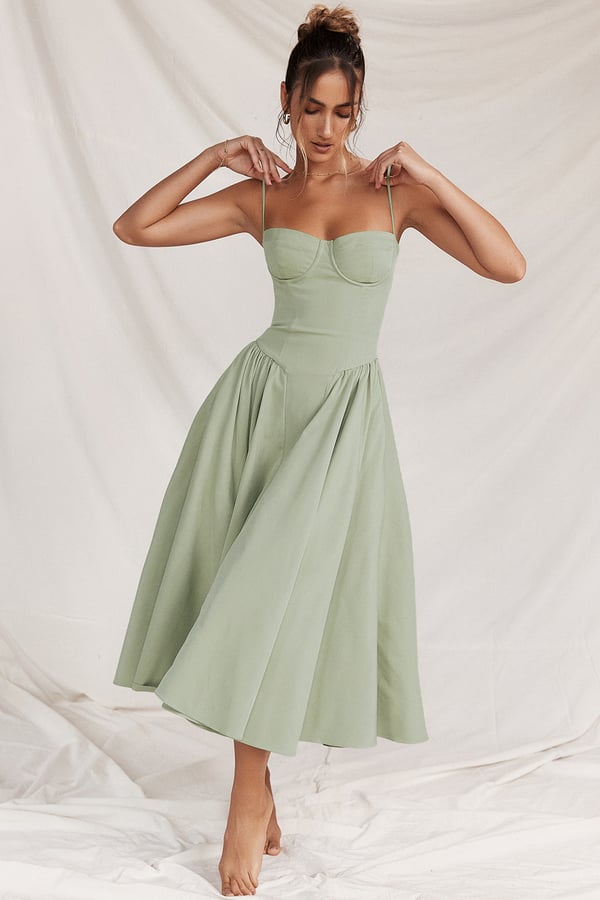 Elina | Ärmelloses Midikleid mit Korsettschnitt