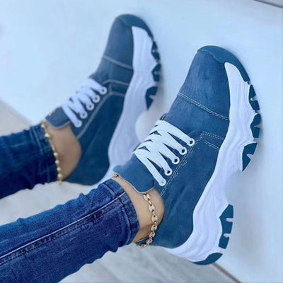 Serena | Sport-Sneakers Orthopädisch mit Plateau, Rundzehen, Gummisohle