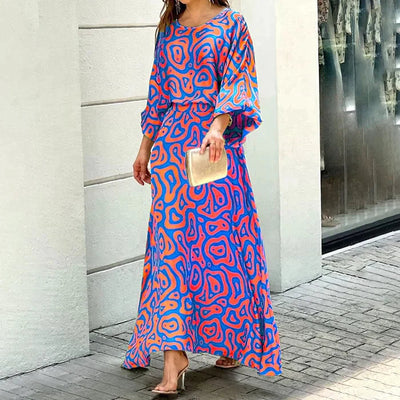 Tanja | Bequemes, bedrucktes langes Kleid