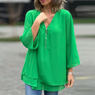 Variant image for Aria | Damenhemd mit V-Ausschnitt und Reißverschluss aus Chiffon-33