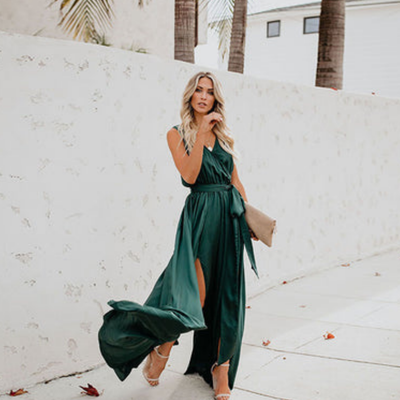 Maxima | Maxikleid Sommer mit Elegantem Schlitz für Damen