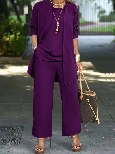 Verena | Chic Einfarbig Dreiteiliges Set