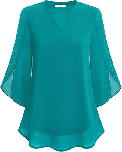Celeste | Elegante Damenbluse mit Geteilten Ärmeln für Festliche Anlässe