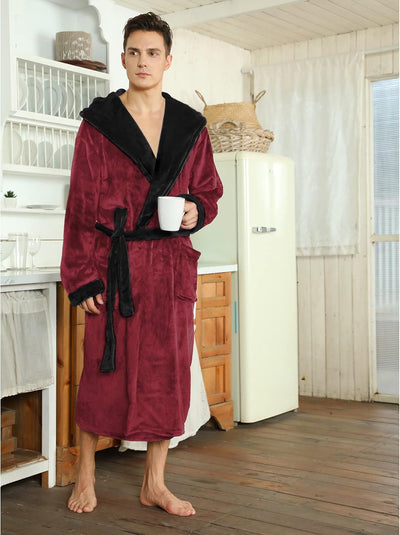 Lucas | Ultra Soft Fleece Bademantel mit Kapuze