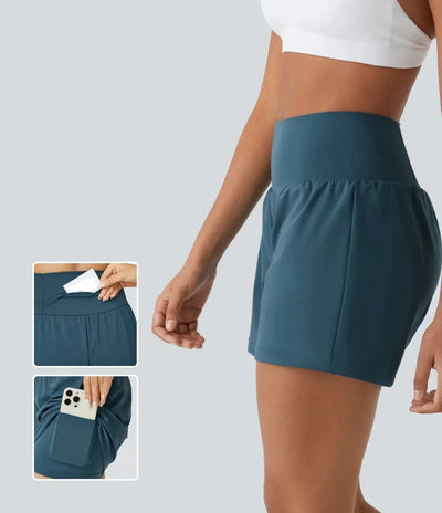 Margarethe 2-in-1 Yogahose Damen – Hohe Taille mit Taschen, Atmungsaktiv-4