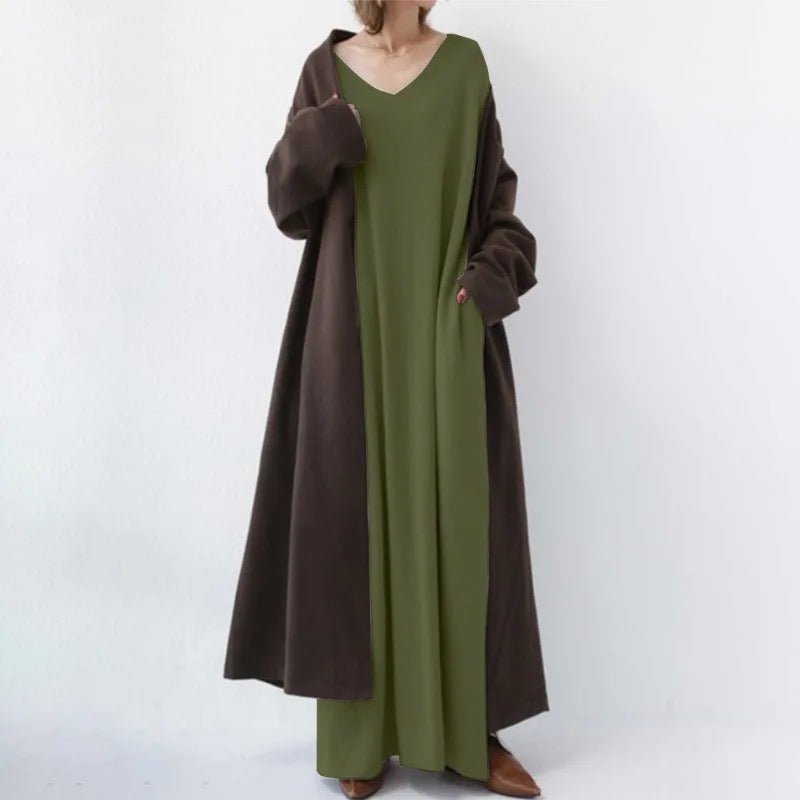 Nicole | Langes Kleid mit langen Ärmeln