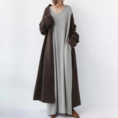 Nicole | Langes Kleid mit langen Ärmeln