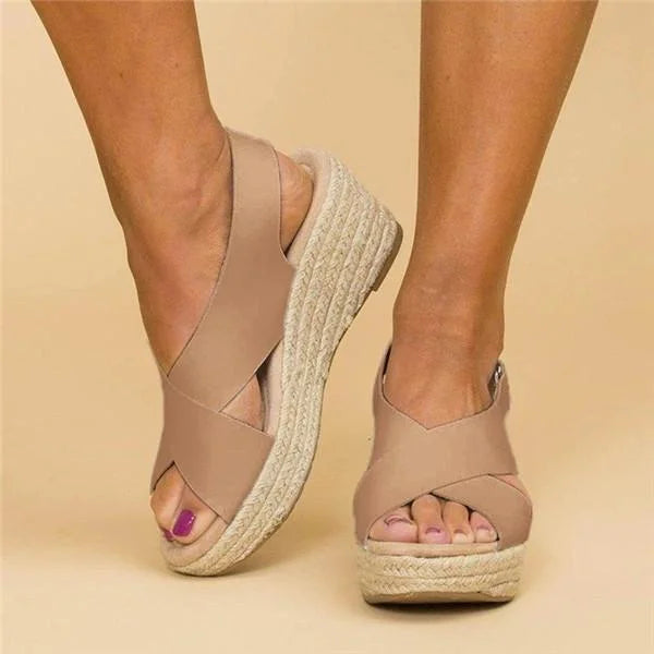 Isadora | Sandalen Orthopädische Sommerschuhe mit Weichem Fußbett und Eleganten Keilabsatz