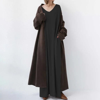 Nicole | Langes Kleid mit langen Ärmeln