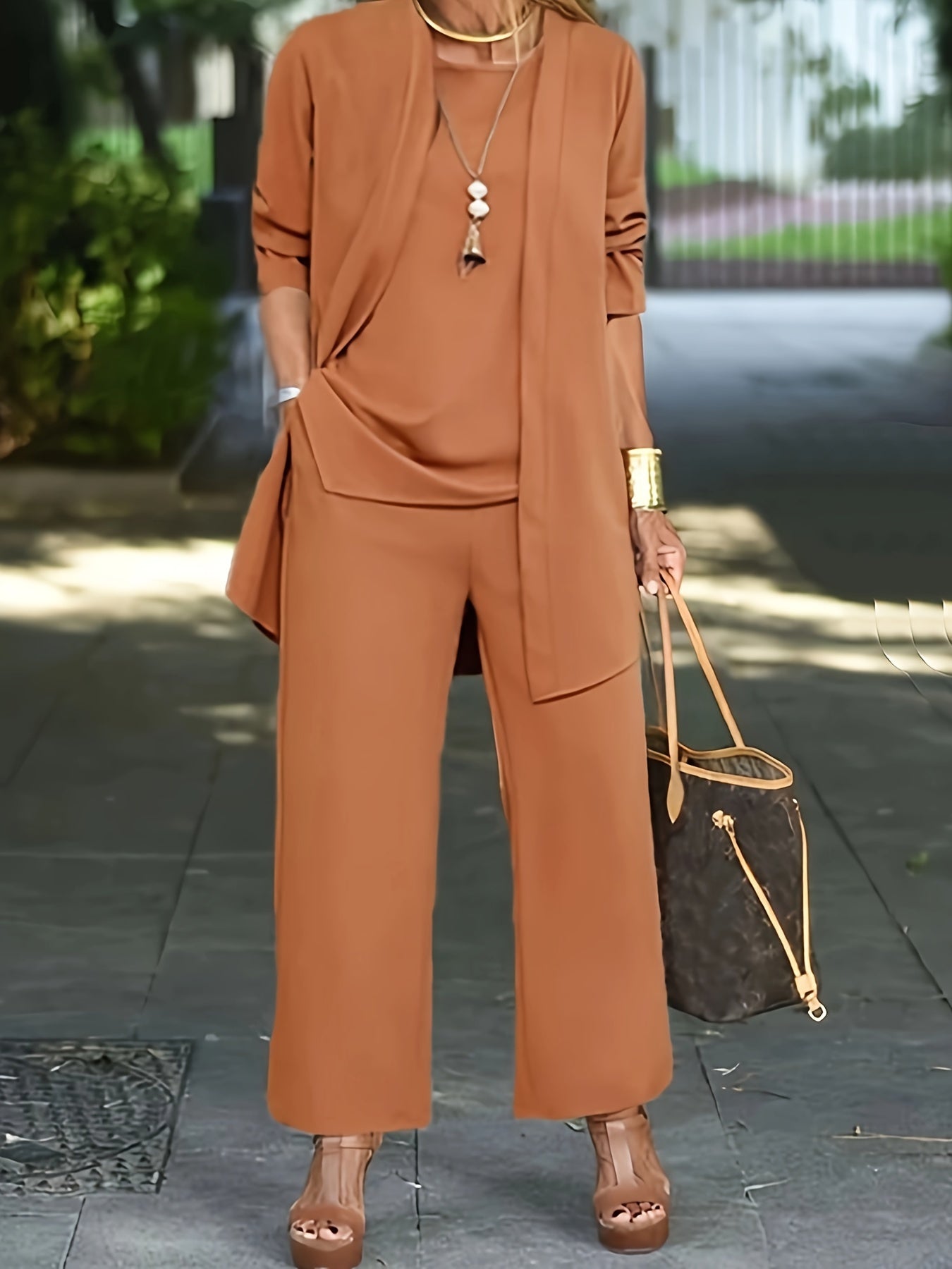 Verena | Chic Einfarbig Dreiteiliges Set