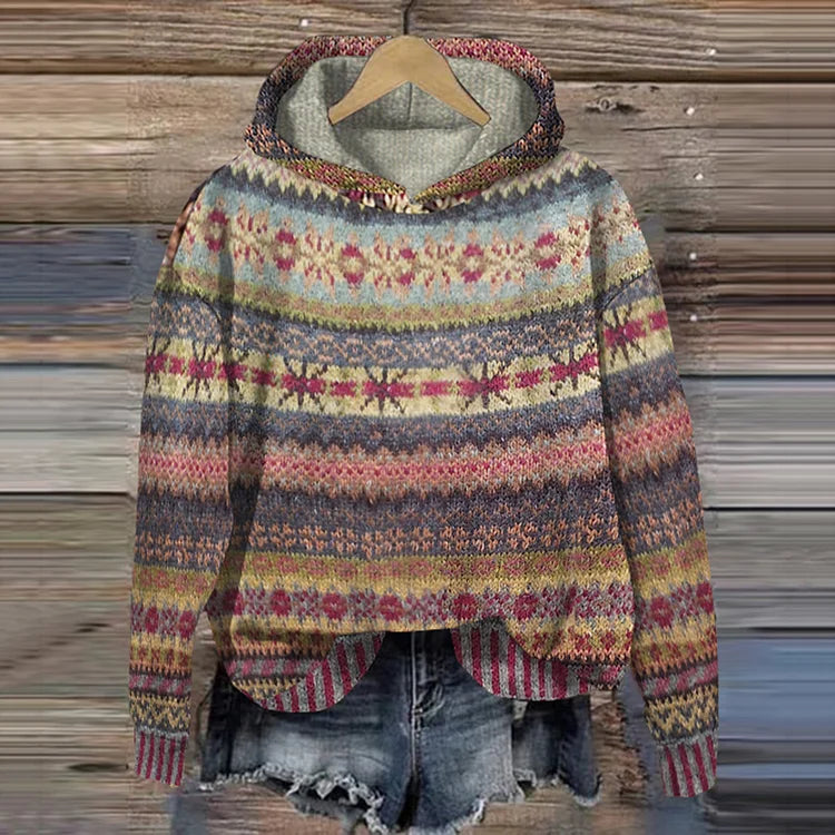 Hannah | Ethnischer Retro-Kapuzenpulli