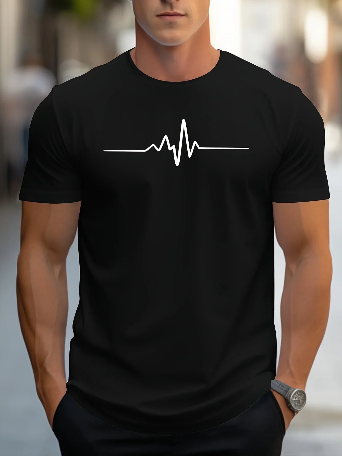 Antonio | T Shirt Slim Passen mit modernen grafischen Druck