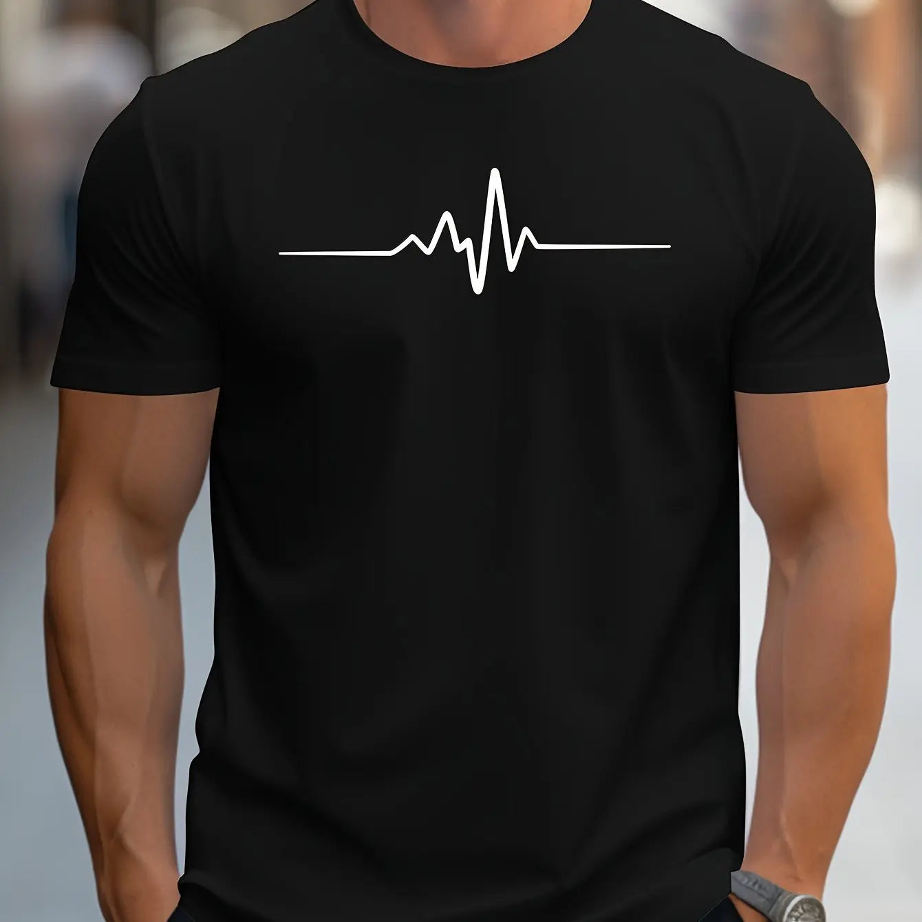 Antonio | T Shirt Slim Passen mit modernen grafischen Druck