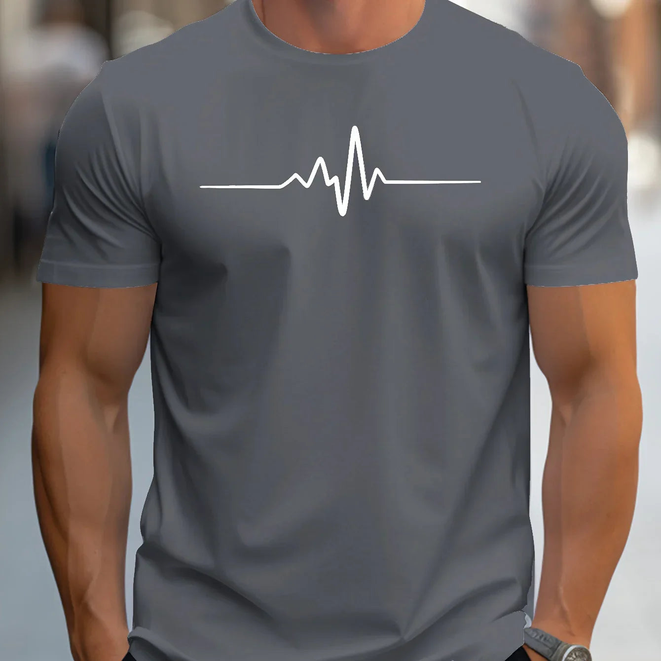 Antonio | T Shirt Slim Passen mit modernen grafischen Druck