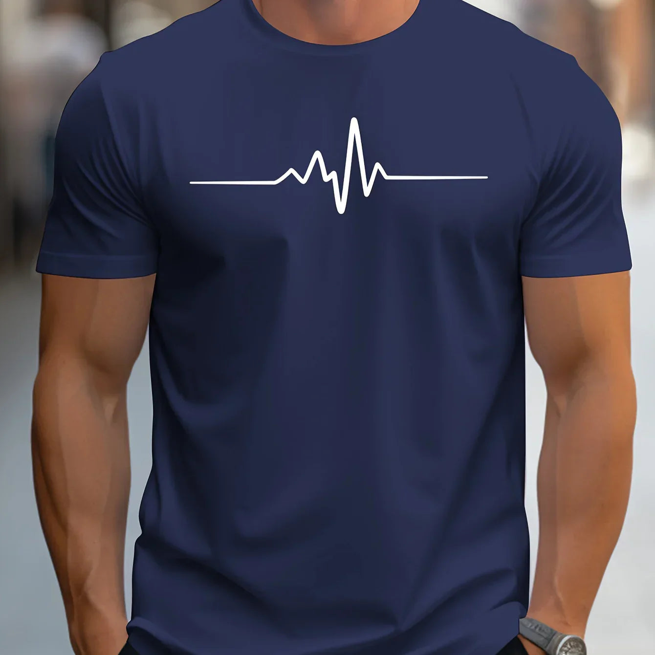 Antonio | T Shirt Slim Passen mit modernen grafischen Druck