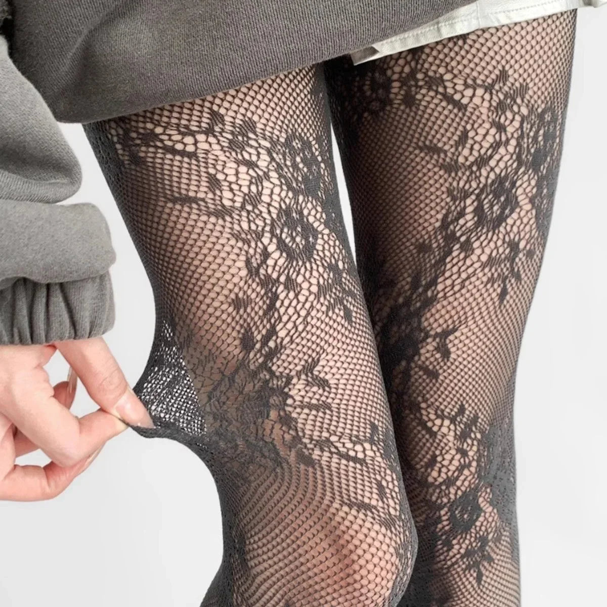 Julia | Elegante ausgehöhlte Strumpfhosen mit Blumenmuster