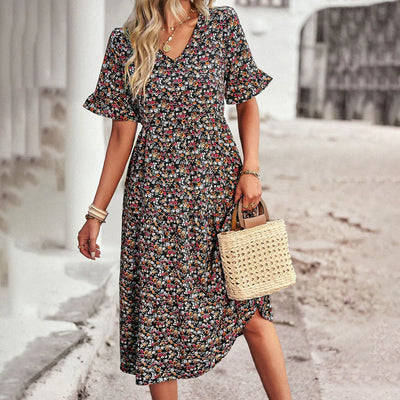 Lena | Blumensommer Kleid lässige Frau