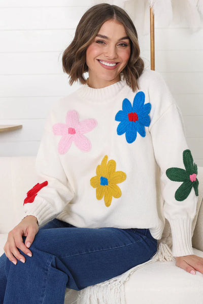 Greta | Moderner geblümter Pullover
