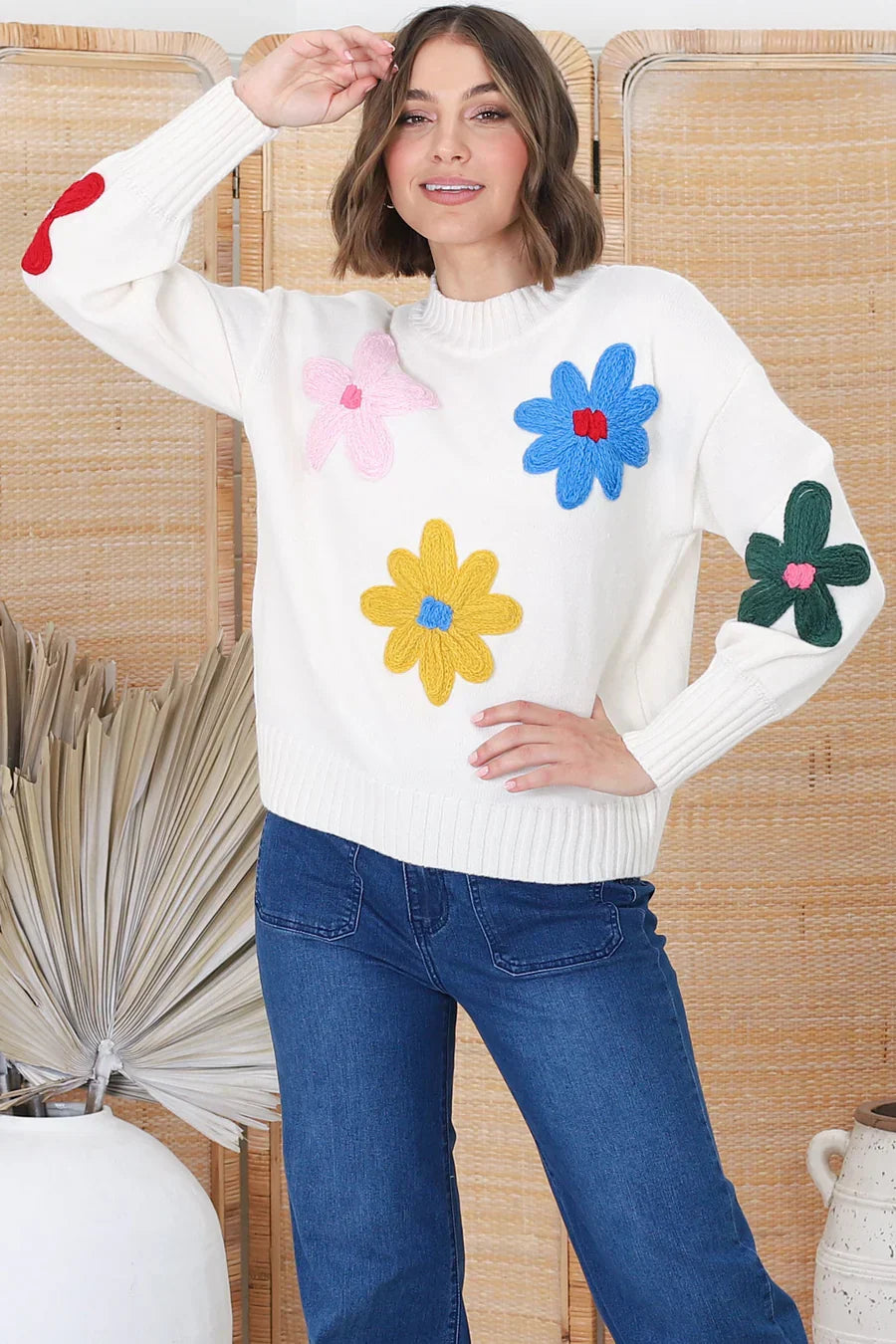 Greta | Moderner geblümter Pullover