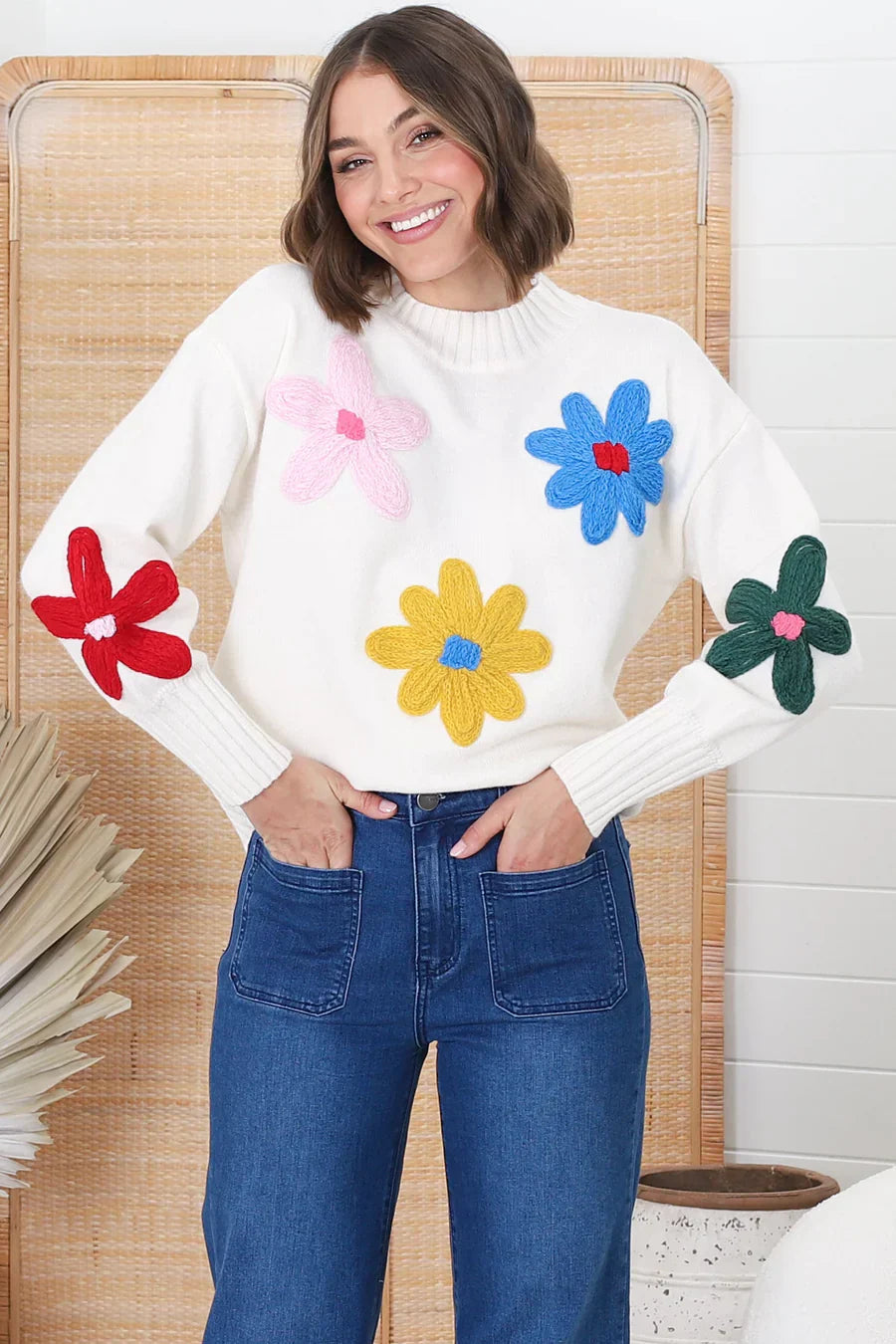 Greta | Moderner geblümter Pullover