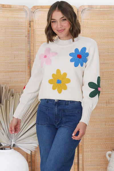 Greta | Moderner geblümter Pullover