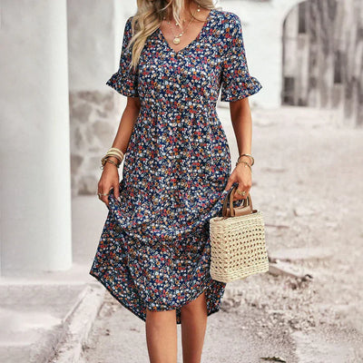 Lena | Blumensommer Kleid lässige Frau