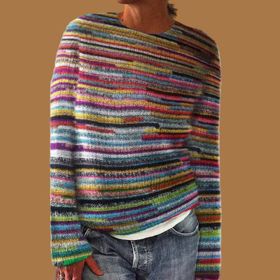 Christina | Bunter Grobstrick pullover aus Baumwolle