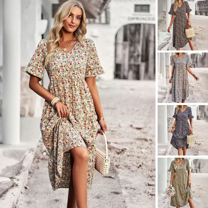 Lena | Blumensommer Kleid lässige Frau
