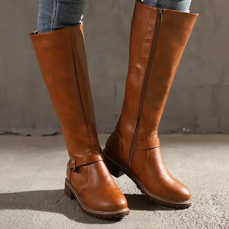 Indy | Damenstiefel aus Leder mit Reißverschluss