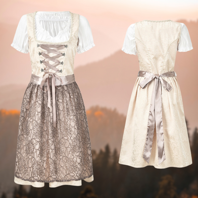 Lina | Midi-Dirndlkleid aus Baumwolle mit Bluse und Schürze