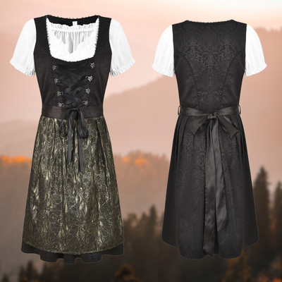 Lina | Midi-Dirndlkleid aus Baumwolle mit Bluse und Schürze