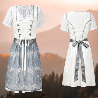 Lina | Midi-Dirndlkleid aus Baumwolle mit Bluse und Schürze